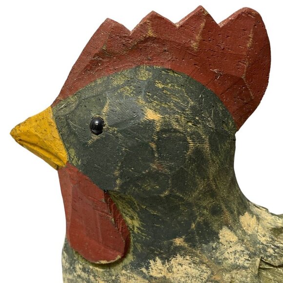 JAMES HADDON COLLECTION Wooden Rooster French Country Hen Rustic Kitchen 8.75" - Picture 3 of 12